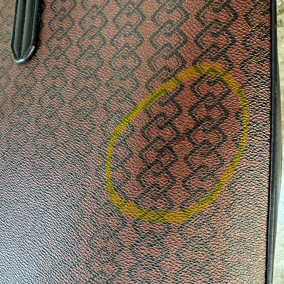 NWT!! Adrienne Vittadini Workbook Tote,Rich brown dark green/black/khaki stripe - Picture 15 of 16